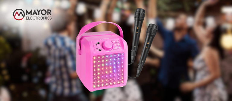 Fenton KAR50P: el karaoke portátil rosa con micrófonos y luces LED para tus fiestas