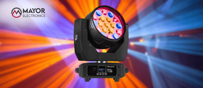 BeamZ MHL1912: Cabeza Móvil Wash con Zoom LED RGBW de 19x12W para espectáculos profesionales