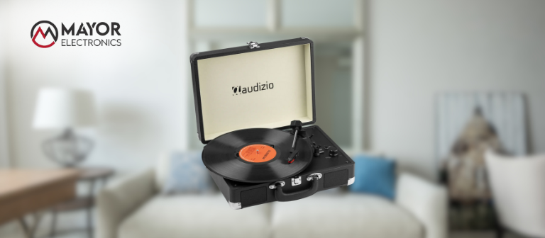 Tocadiscos portátil retro con Bluetooth y diseño en estuche