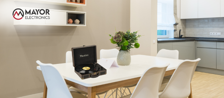 Audizio RP114W: Tocadiscos retro con altavoces y digitalización USB para amantes del vinilo