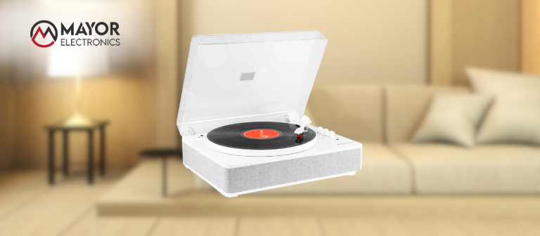Fenton RP162W: Tocadiscos HiFi retro blanco con Bluetooth y altavoces integrados