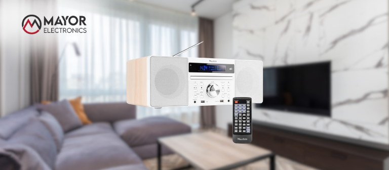 Audizio Prato: sistema musical todo en uno con diseño blanco y sonido versátil