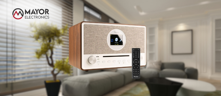 Audizio Lucca: radio de Internet con DAB+ y reproductor de CD en acabado madera