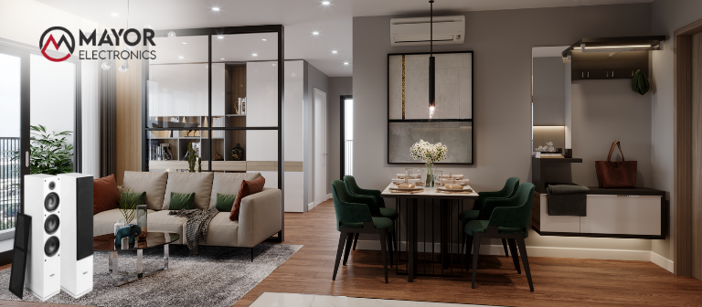 Fenton SHF80W: Altavoces de Torre Blancos de Alta Potencia para Cine y Música