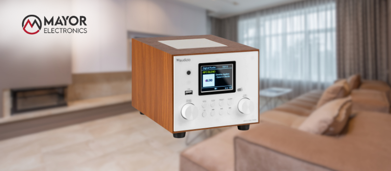 Audizio Vieste blanca: radio DAB+ con subwoofer y Bluetooth en diseño elegante