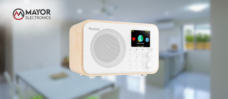 Audizio Vicenza: radio WiFi portátil con DAB+, batería recargable y diseño blanco elegante