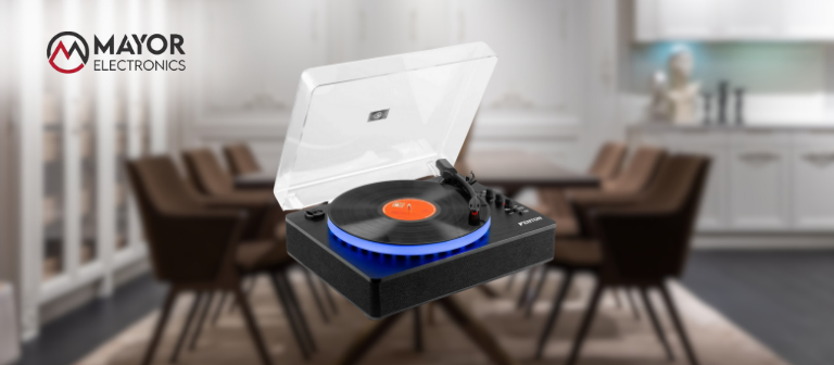 Fenton RP162LED: Tocadiscos retro con Bluetooth y anillo LED para un ambiente único