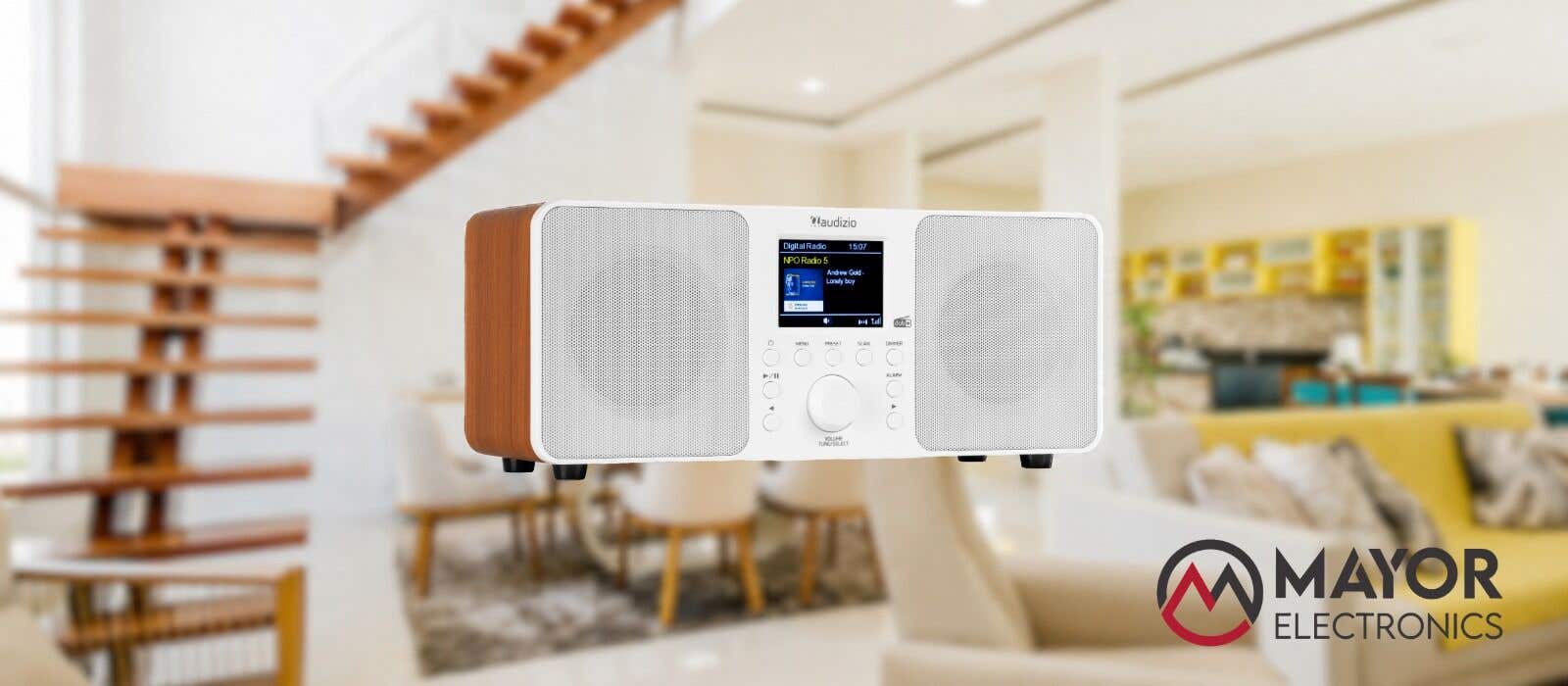 Audizio Genoa blanca: La radio DAB+ con Bluetooth y despertador que ilumina tu dormitorio