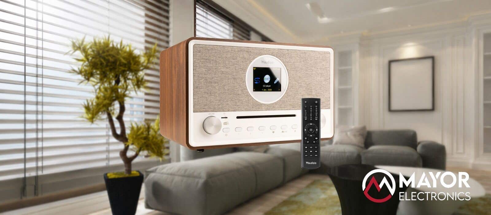 Audizio Lucca: radio de Internet con DAB+ y reproductor de CD en acabado madera