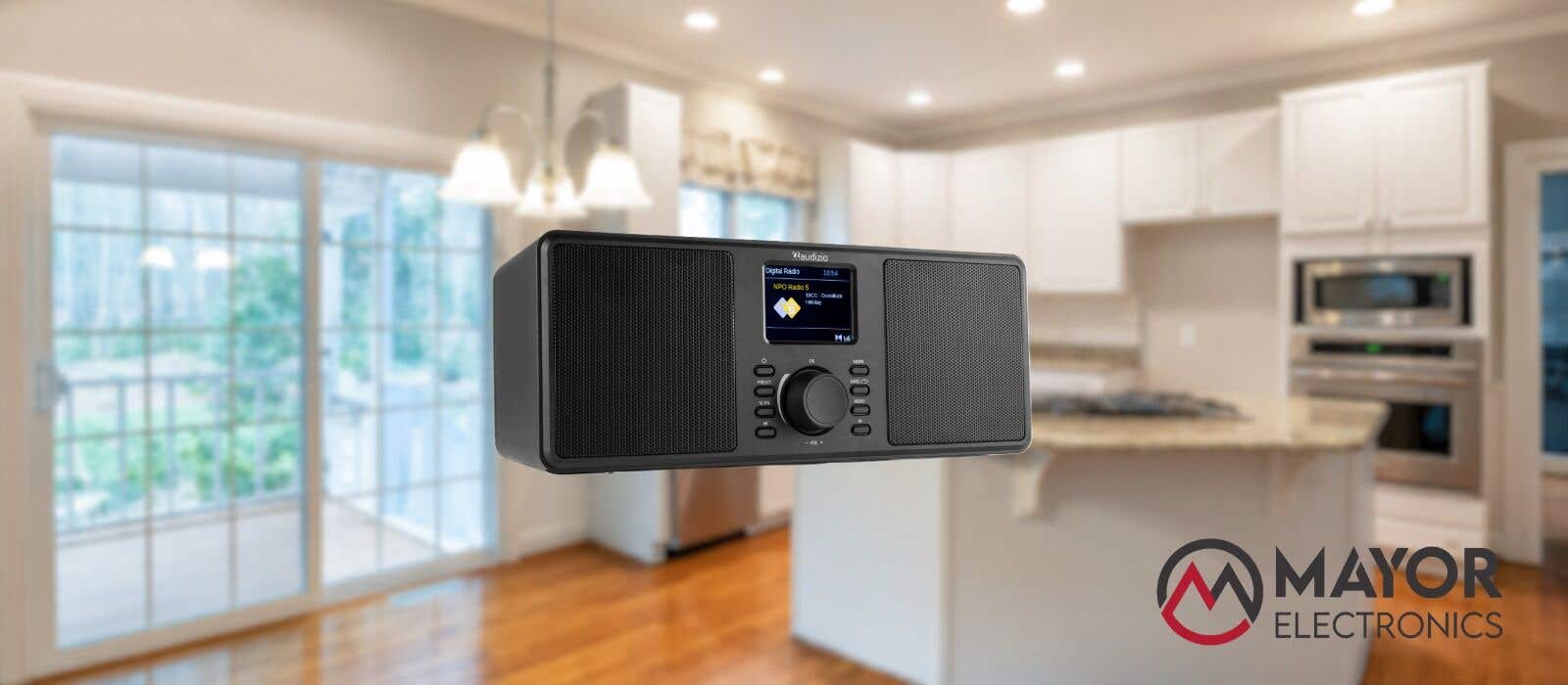 Audizio Monza: radio DAB estéreo en color negro con sonido claro y diseño elegante