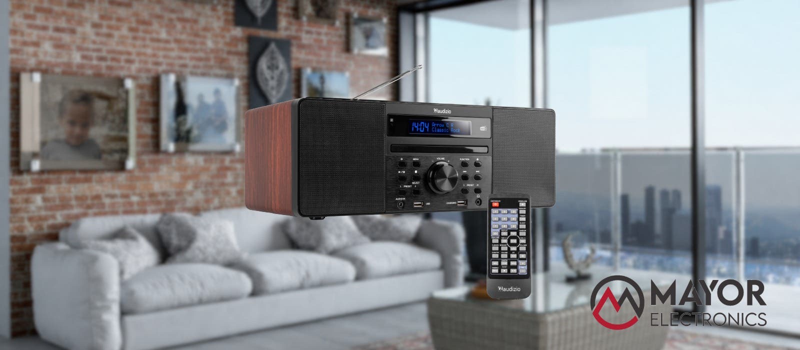 Audizio Prato: sistema musical todo en uno con CD, DAB+ y diseño en madera