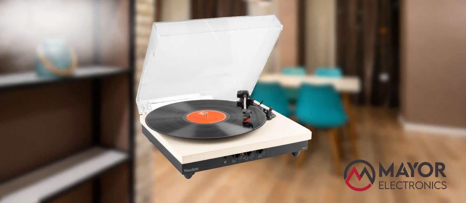 Audizio RP113C: Tocadiscos retro blanco crema con Bluetooth y estilo minimalista