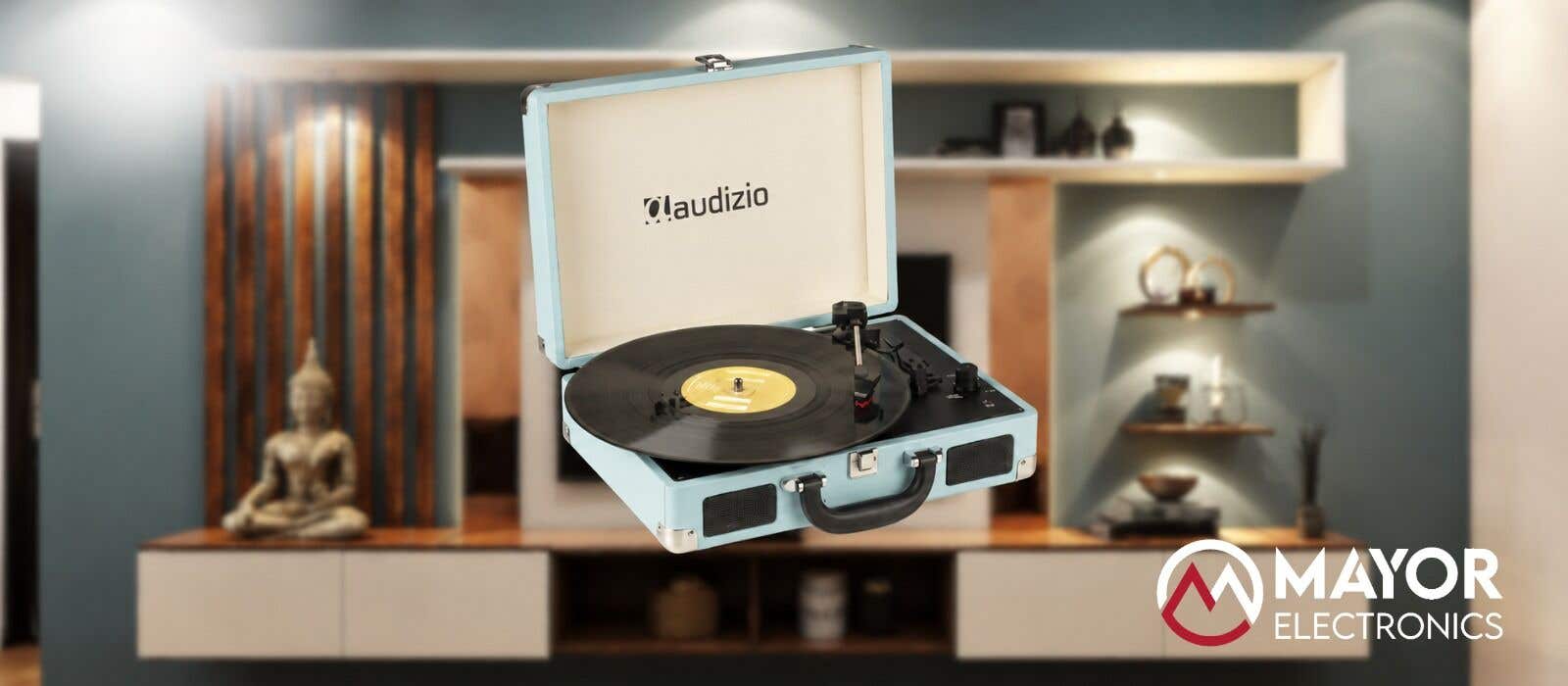 Audizio RP114BL: Tocadiscos Maleta Retro con Altavoces y USB para Digitalizar Vinilos