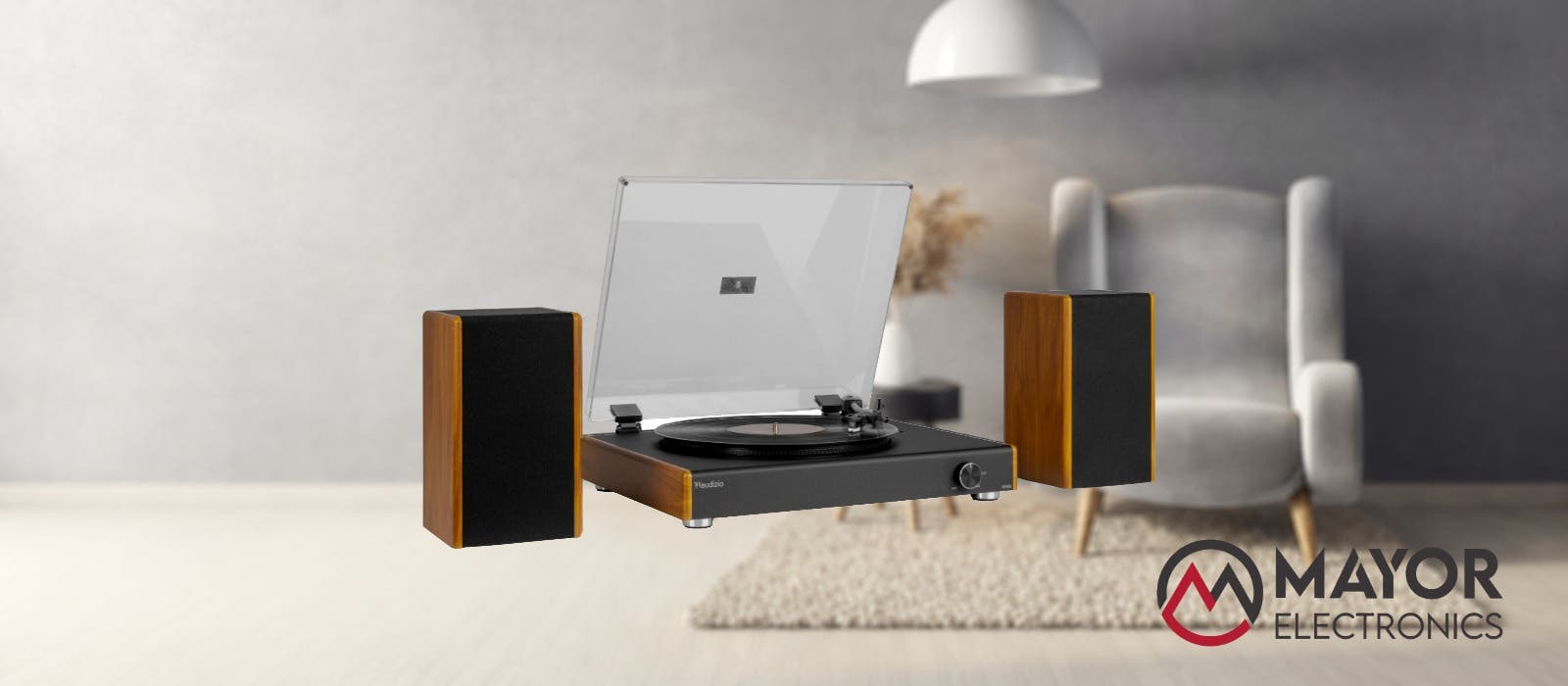 Audizio RP335: Tocadiscos retro con Bluetooth y altavoces en acabado madera