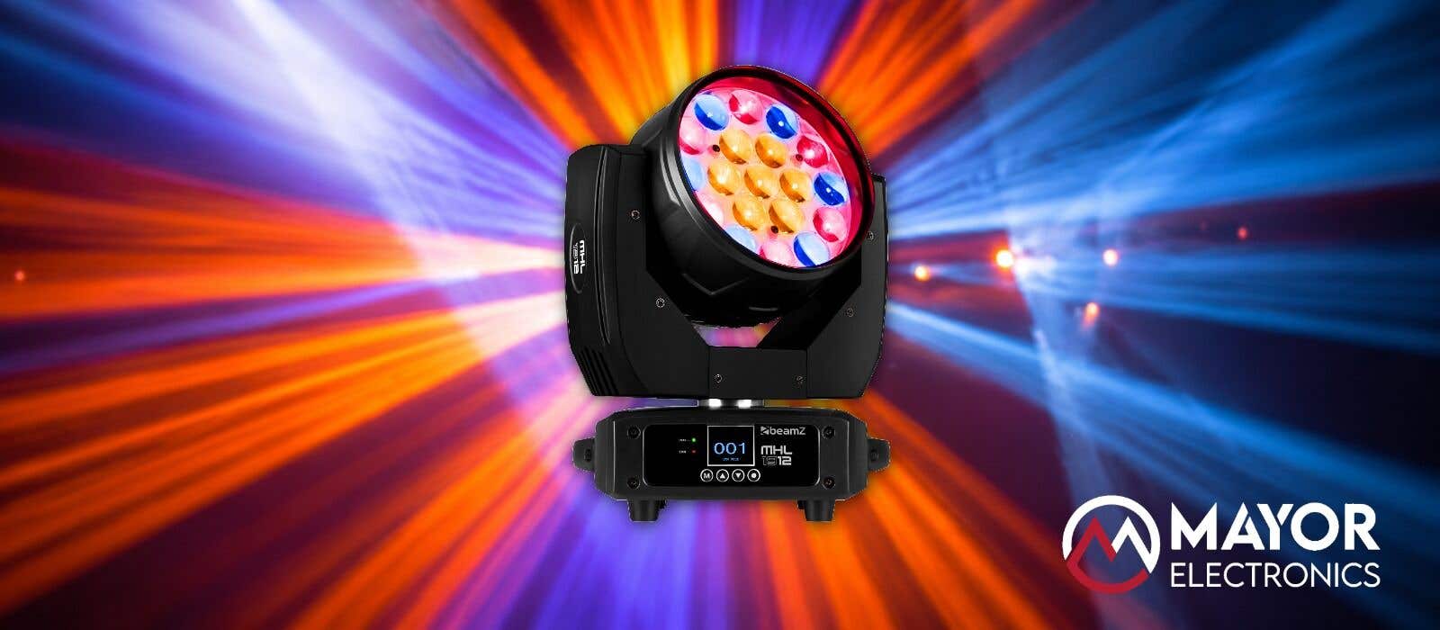 BeamZ MHL1912: Cabeza Móvil Wash con Zoom LED RGBW de 19x12W para espectáculos profesionales