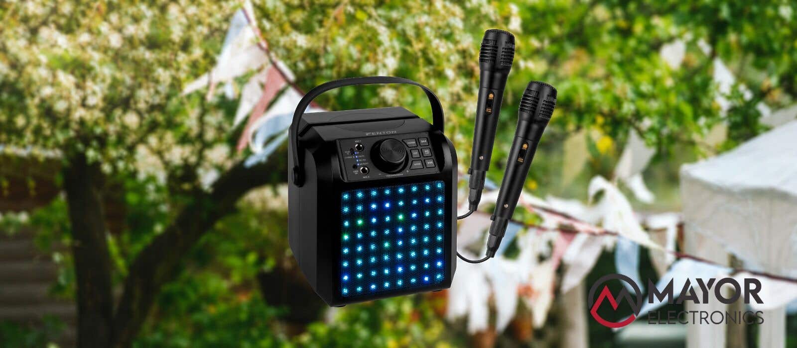 Fenton KAR50B: el set de karaoke portátil con micrófonos y luces LED para tus fiestas