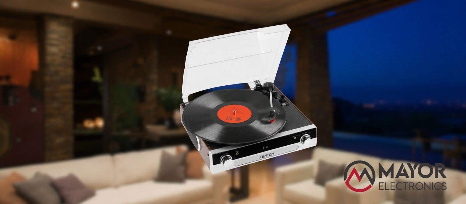 Fenton RP102A: Tocadiscos con Bluetooth, grabación MP3 y diseño en madera y aluminio