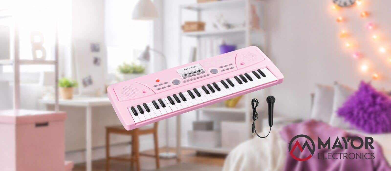 MAX KD49P: teclado rosa para niñas y niños con pasión por la música