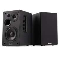Reacondicionado - Audizio KS01 – Altavoces de estantería HiFi negros con amplificador y Bluetooth, color negro