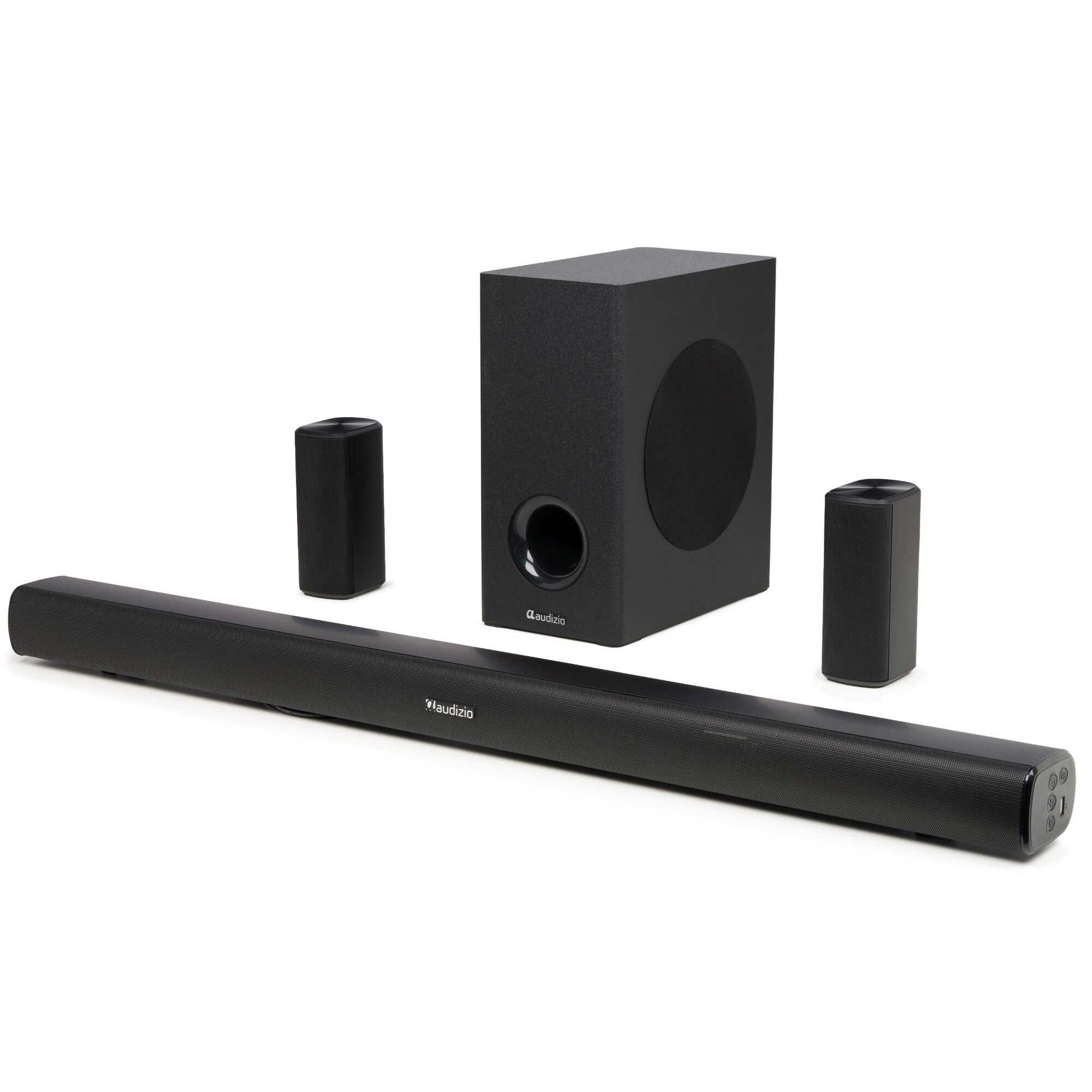 Audizio SB100 barra de sonido 5.1 con subwoofer y altavoces surround, HDMI ARC y Bluetooth 5.0, color negro