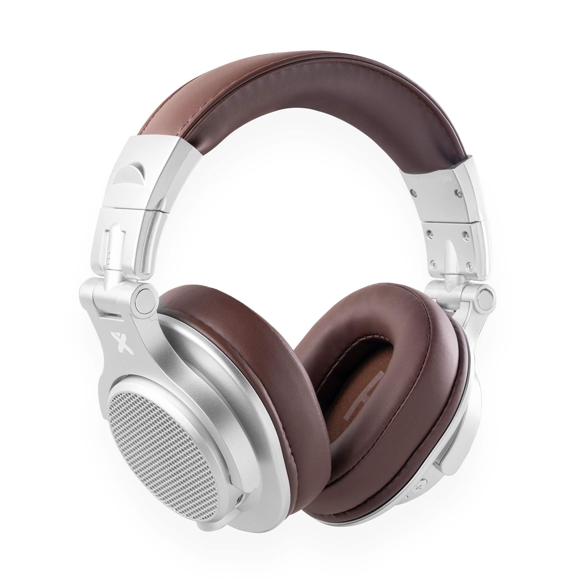 Vonyx HDX120WSN – auriculares bluetooth DJ inalámbricos con BT 5.3, dual ports 3,5/6,3 mm y batería 75h, color aluminio
