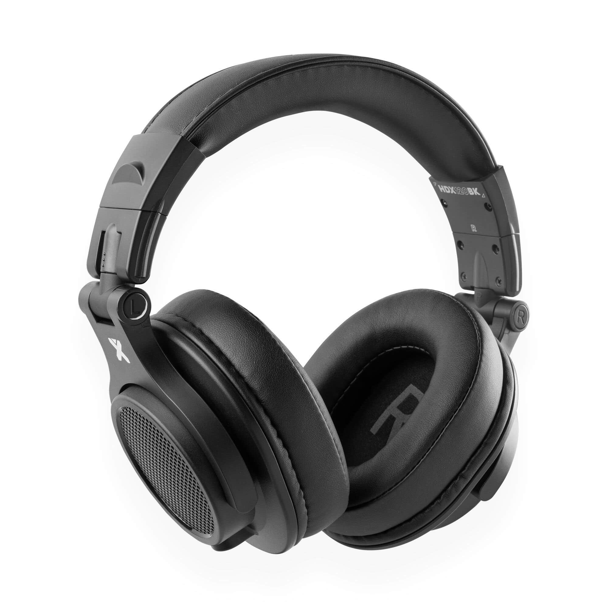 Reacondicionado - Vonyx HDX120BK – auriculares DJ con dual ports 3,5/6,3 mm, drivers 40 mm y bolsa transporte, color negro