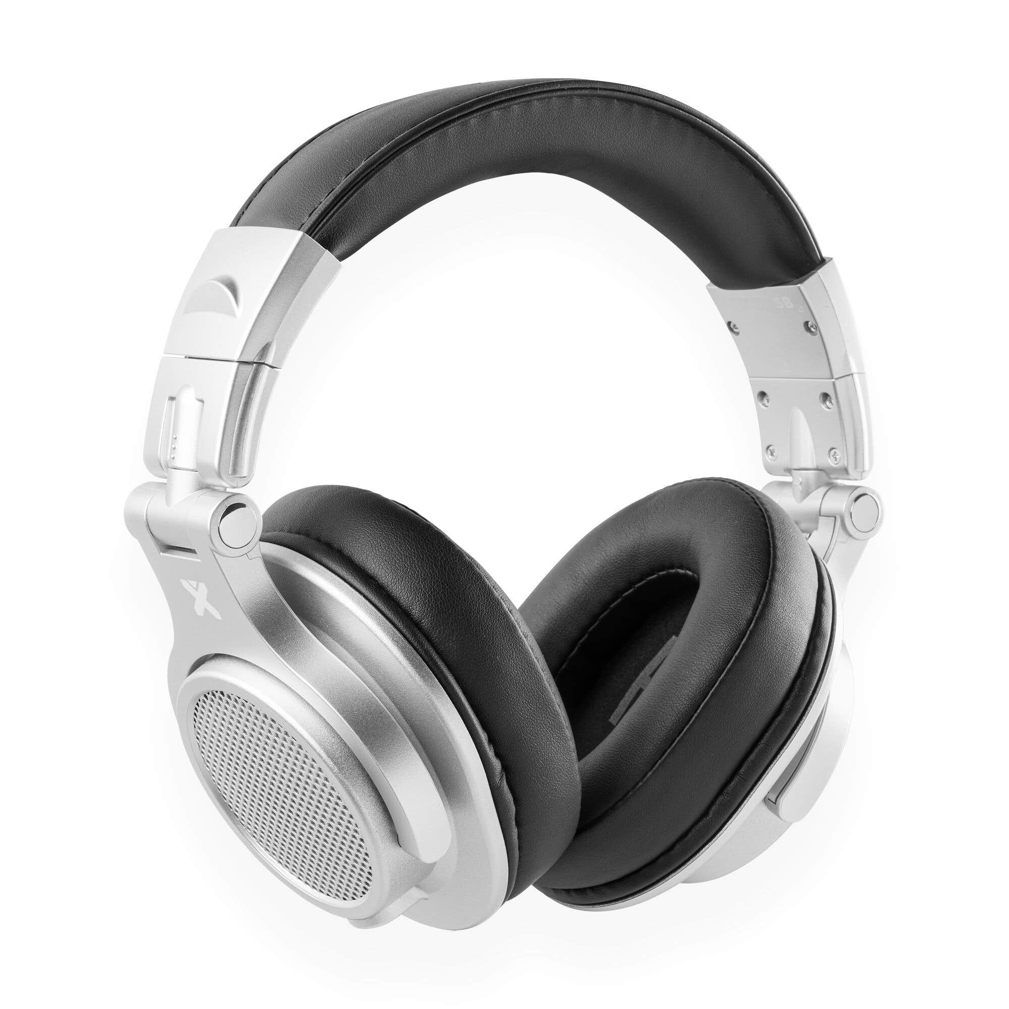 Vonyx HDX120SL – auriculares DJ con drivers 40 mm, conexiones 3,5/6,3 mm y bolsa transporte, color aluminio