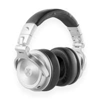 Vonyx HDX200SL – auriculares DJ premium con drivers 50 mm, conexiones 3,5/6,3 mm y bolsa, color aluminio