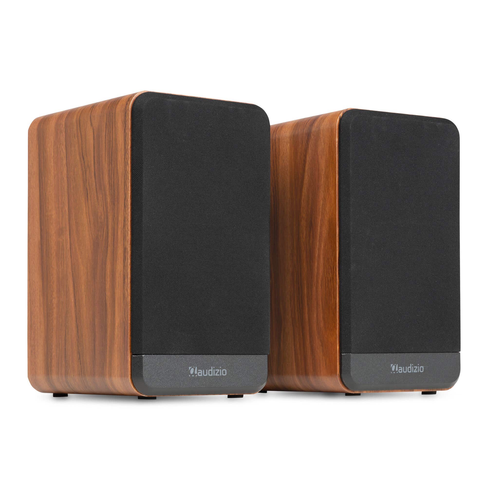 Audizio BS10 – Altavoces activos de estantería HiFi 80W con Bluetooth 5.3, HDMI ARC, RCA y USB, color madera