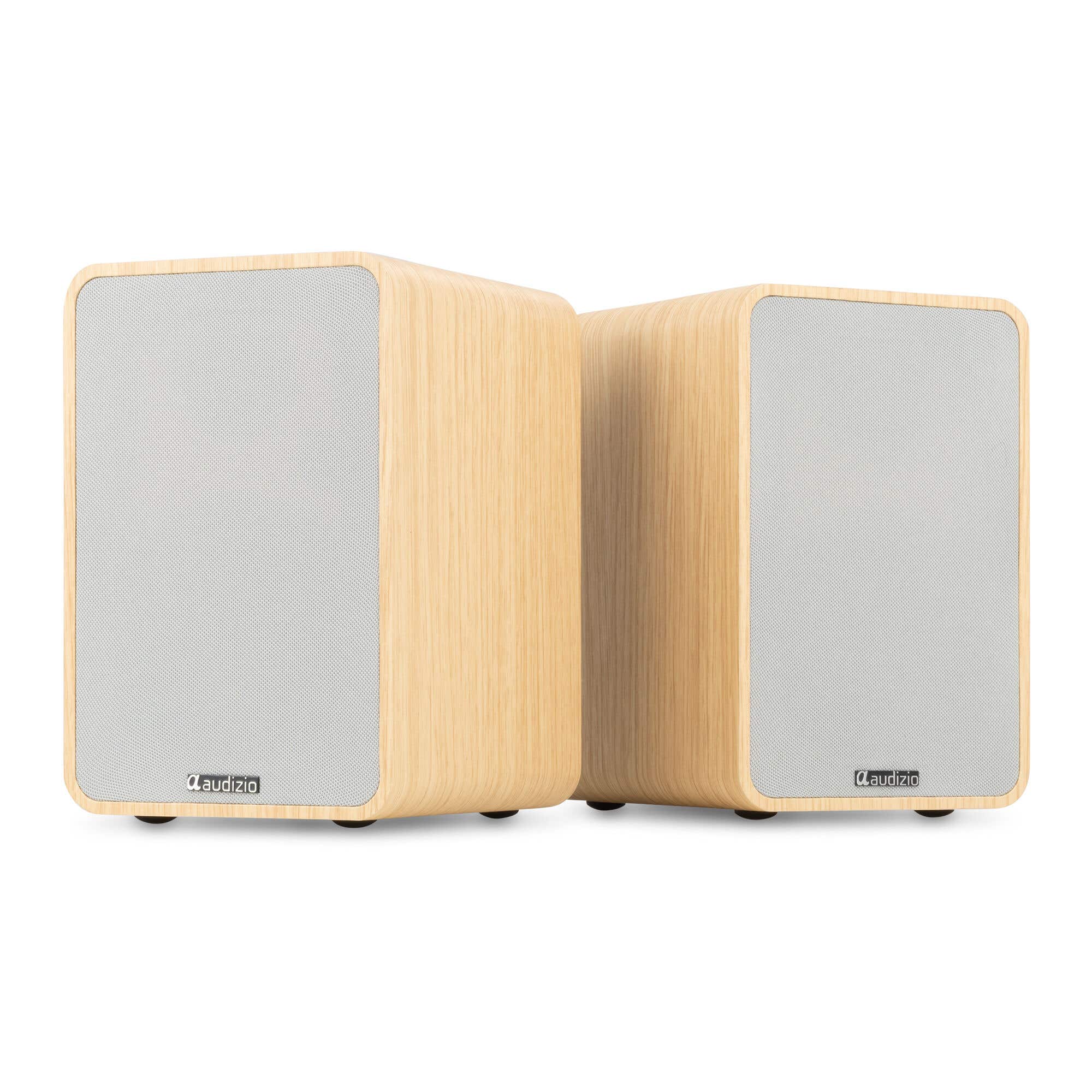Audizio KS10 – Altavoces HiFi activos 120W con HDMI ARC, Bluetooth 5.0, USB y DSP, color madera clara