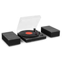 Audizio Tupelo – Tocadiscos Bluetooth con 2 altavoces, 120W, 3 velocidades y auto stop – color negro