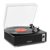 Reacondicionado - Audizio Irvine – Tocadiscos de vinilo con altavoces de 40W, Bluetooth, 3 velocidades, RCA y AUX, color negro