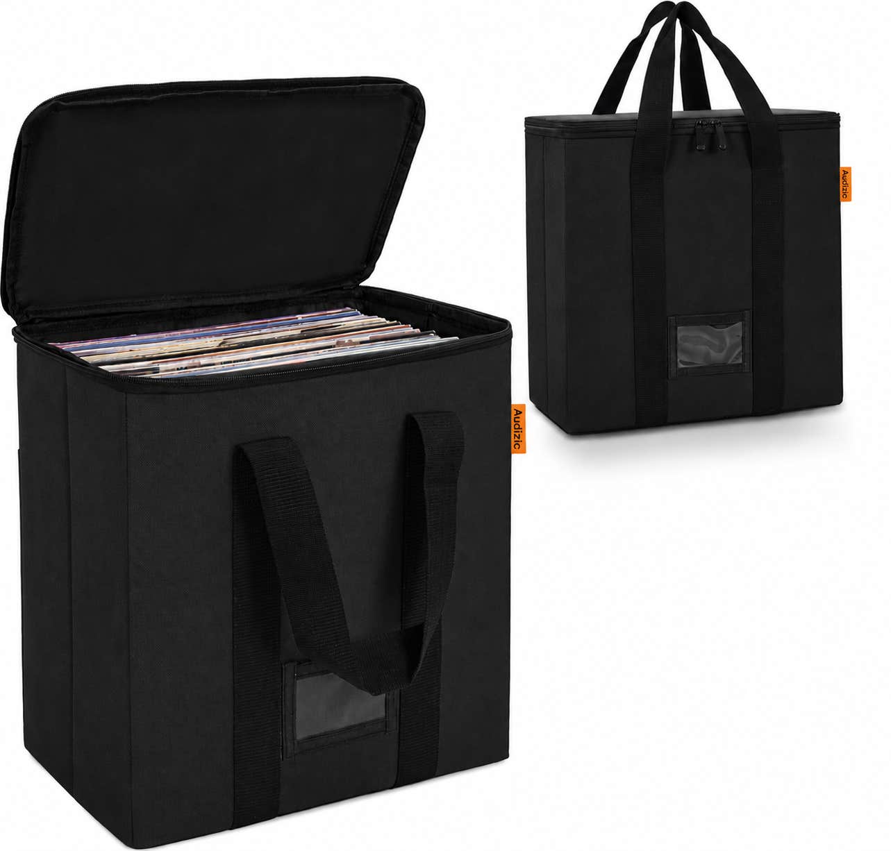 Audizio VCB50 – Funda para 50 discos de vinilo resistente al agua color negro