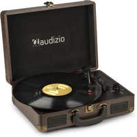 Audizio RP114W - Tocadiscos retro con carcasa de aspecto madera - tocadiscos con altavoces y software para PC