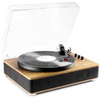 Fenton RP162LW Tocadiscos hifi retro con entrada/salida Bluetooth y altavoces - Madera Clara