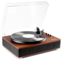 Fenton RP162D Tocadiscos hifi retro con entrada/salida Bluetooth y altavoces - Madera oscura