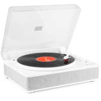 Fenton RP162W Tocadiscos hifi retro con entrada/salida Bluetooth y altavoces - Blanco