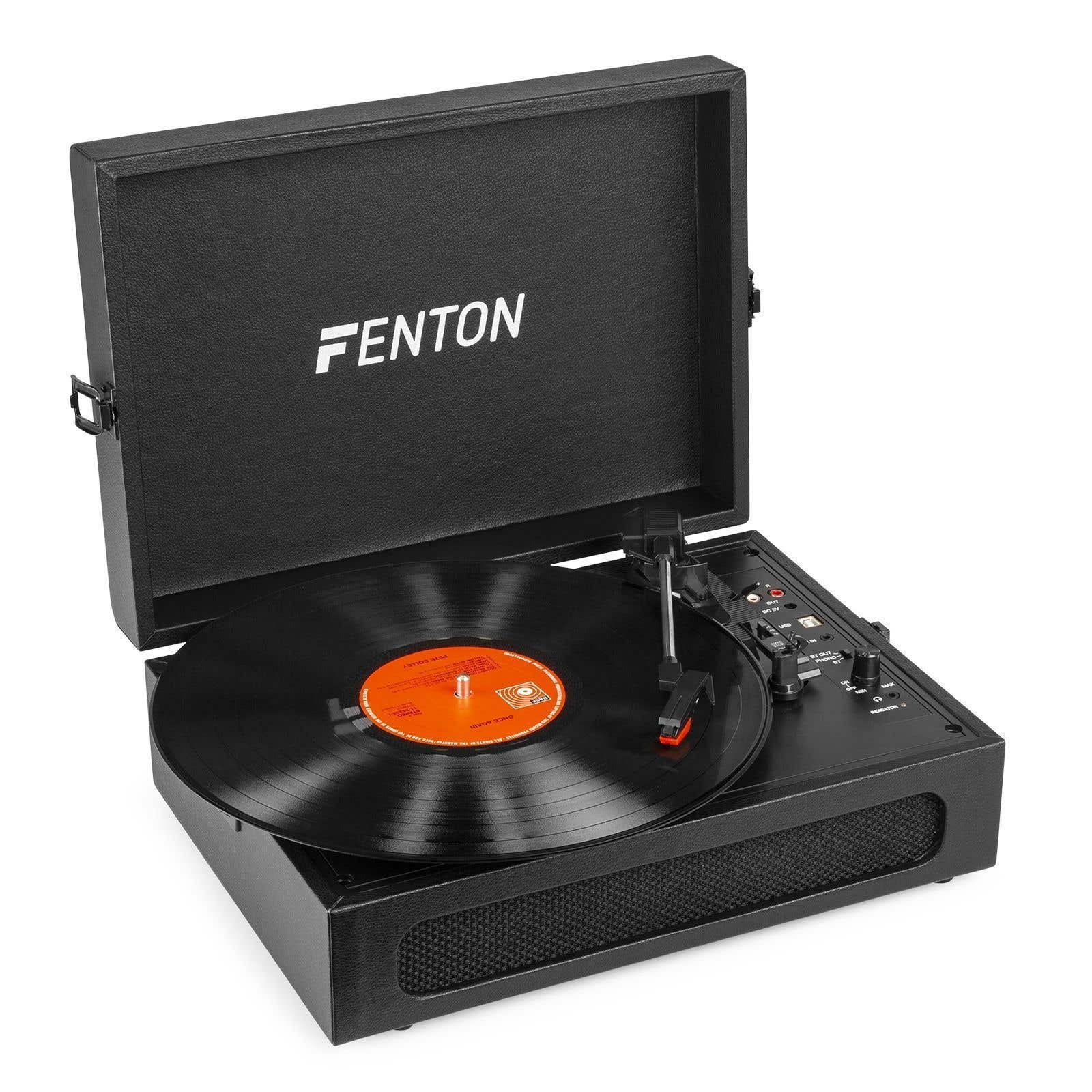  Fenton RP118B Tocadiscos retro con entrada/salida Bluetooth y USB - Negro