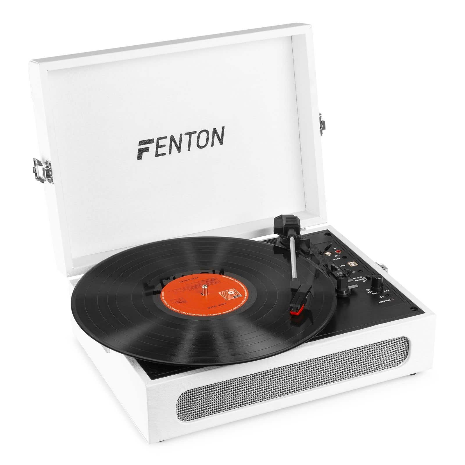 Fenton RP118F Tocadiscos retro con entrada/salida Bluetooth y USB - Beige