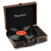 Audizio RP116W tocadiscos retro IN/OUT con Bluetooth - Tocadiscos en estuche - Marrón