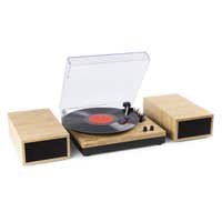 Fenton RP165L - Tocadiscos con Altavoces Integrados y Bluetooth - Color Madera Clara