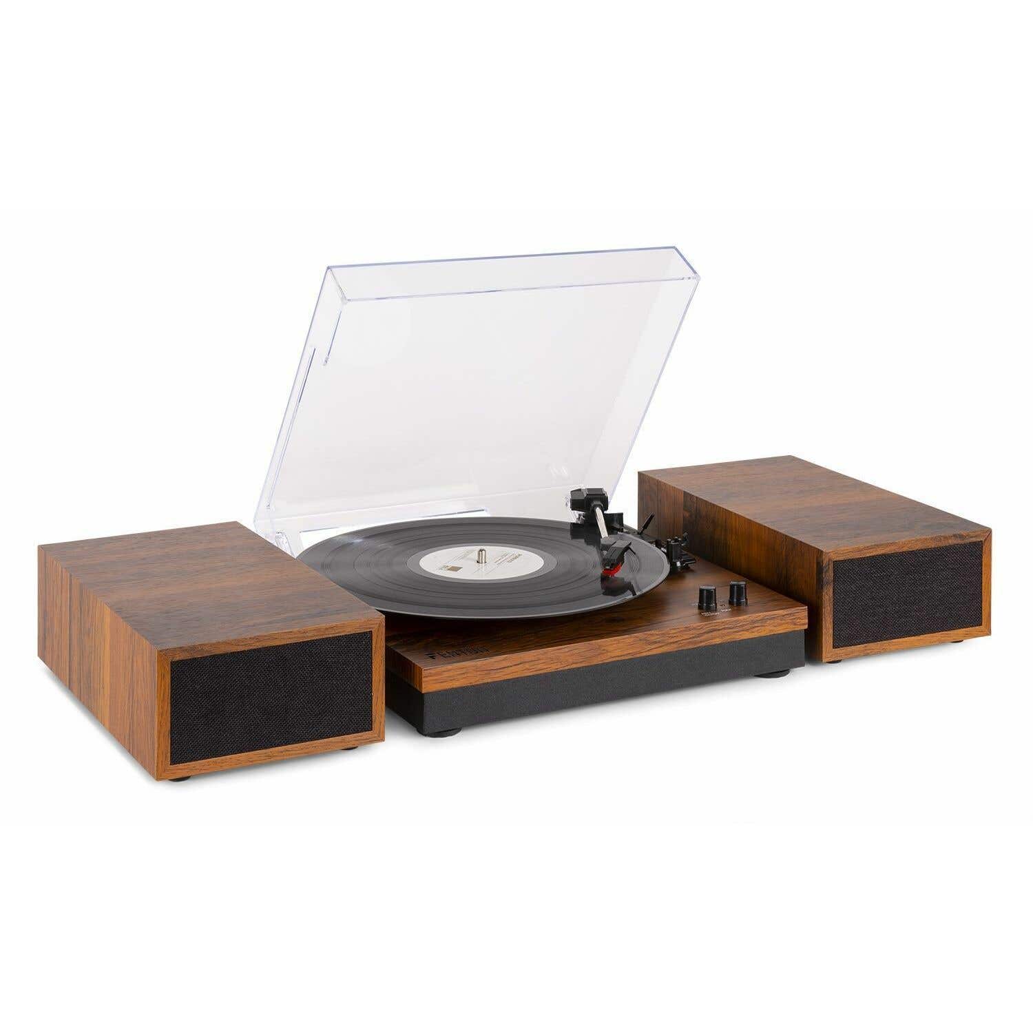 Reacondicionado - Fenton RP165 - Tocadiscos con Altavoces Integrados y Bluetooth - Color Madera