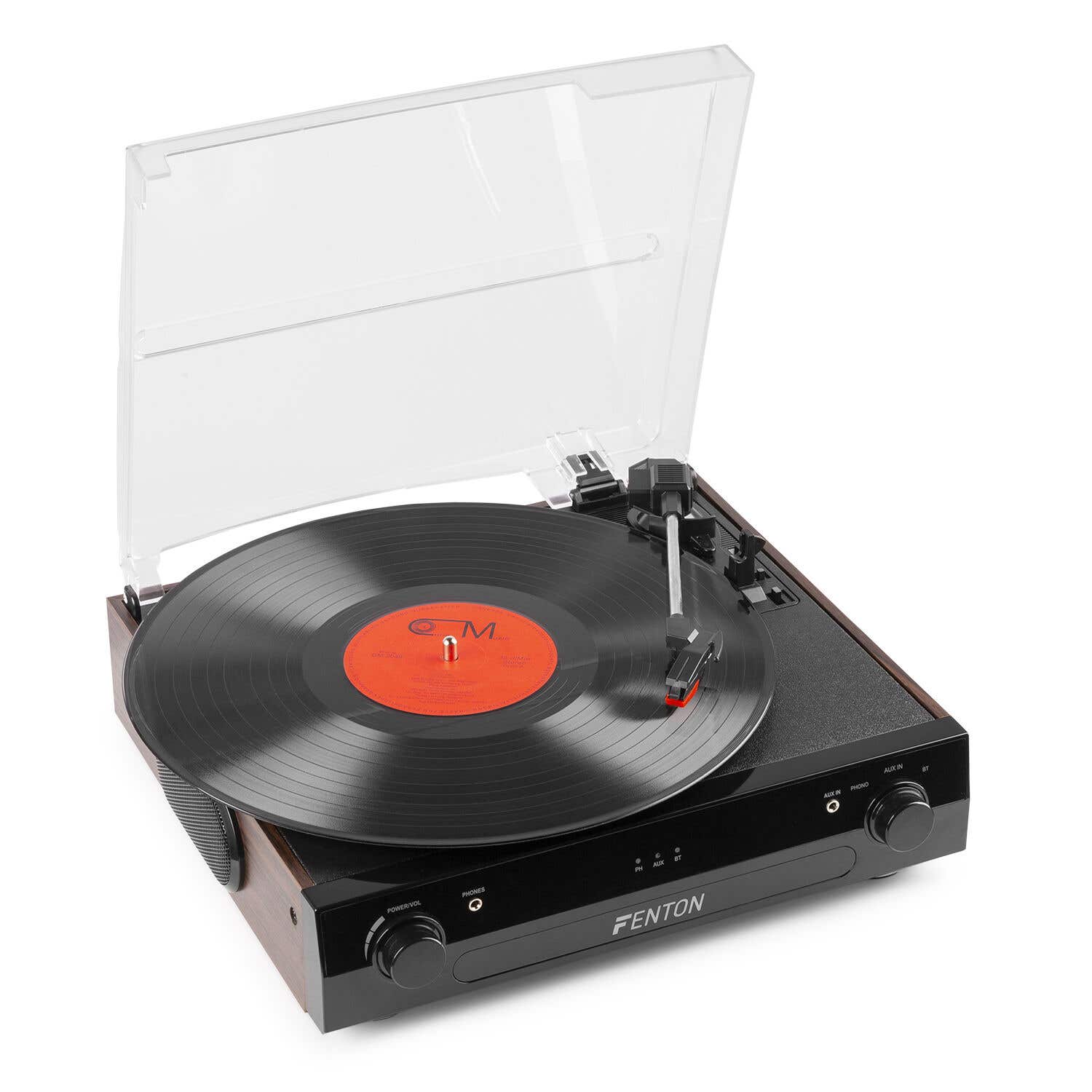 Fenton RP102B Tocadiscos con Bluetooth, altavoces y grabación mp3 - Negro