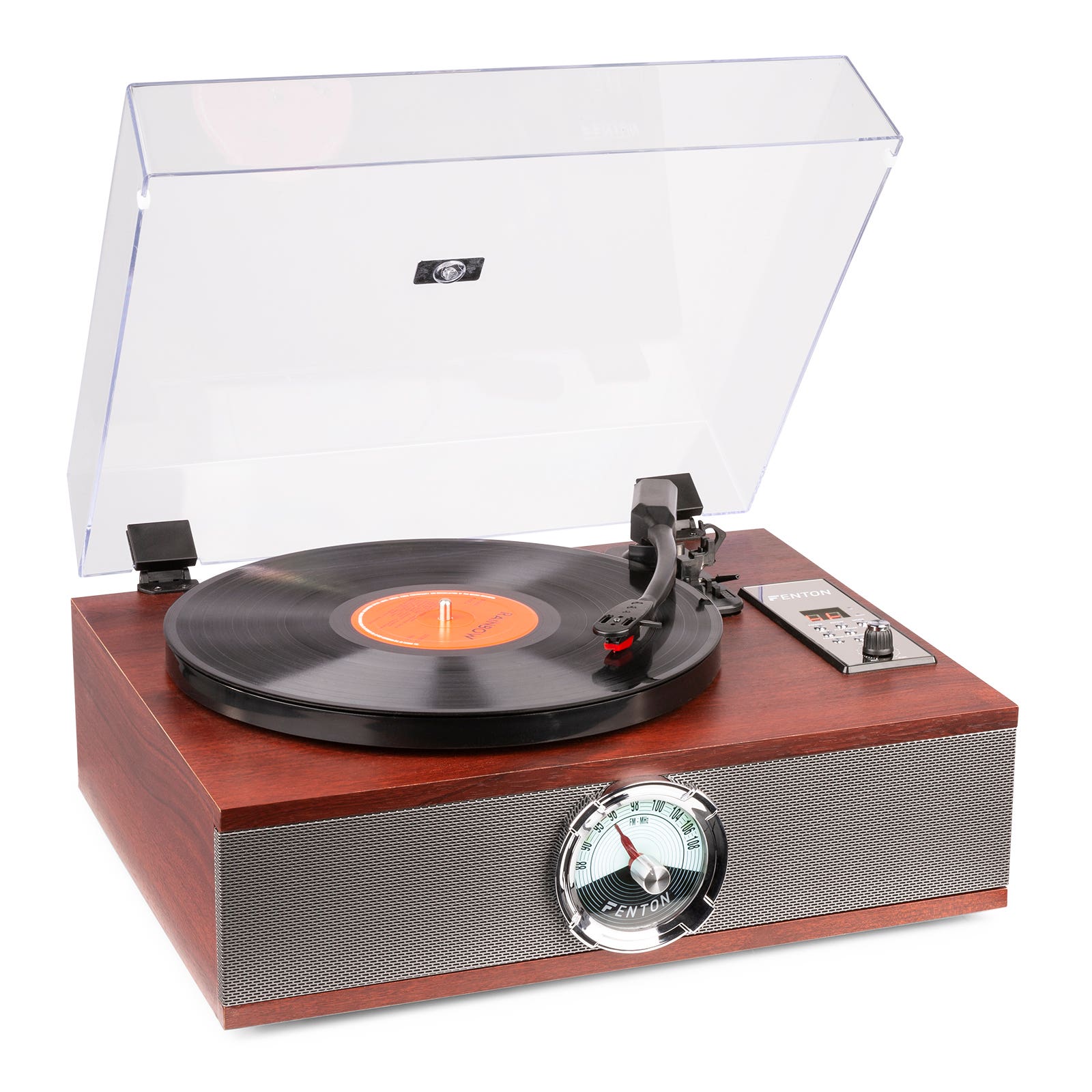 Reacondicionado - Fenton RP180 Tocadiscos retro con Bluetooth, reproductor de CD y radio