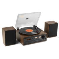 Audizio Boston - Tocadiscos retro HiFi con Bluetooth, CD, USB y radio DAB+ con altavoces incluidos