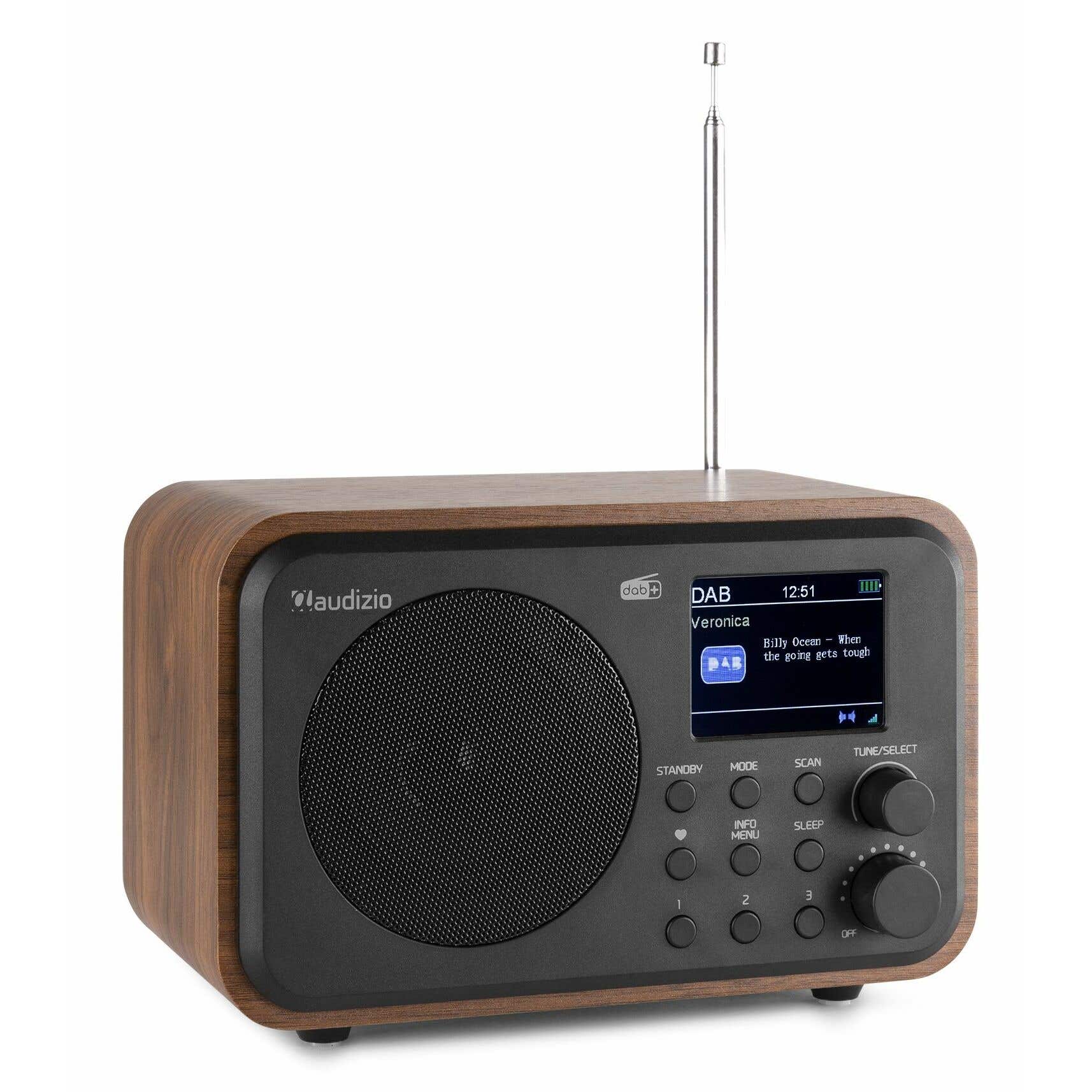 Reacondicionado - Audizio Milan DAB+ Radio con Batería Madera
