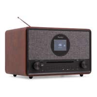 Audizio Lucca – Radio FM/DAB+ con reproductor de CD y Bluetooth, color marrón oscuro