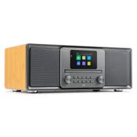 Audizio Palmi - Radio portátil DAB+ con reproductor de CD, Bluetooth, USB y 60W color bambú