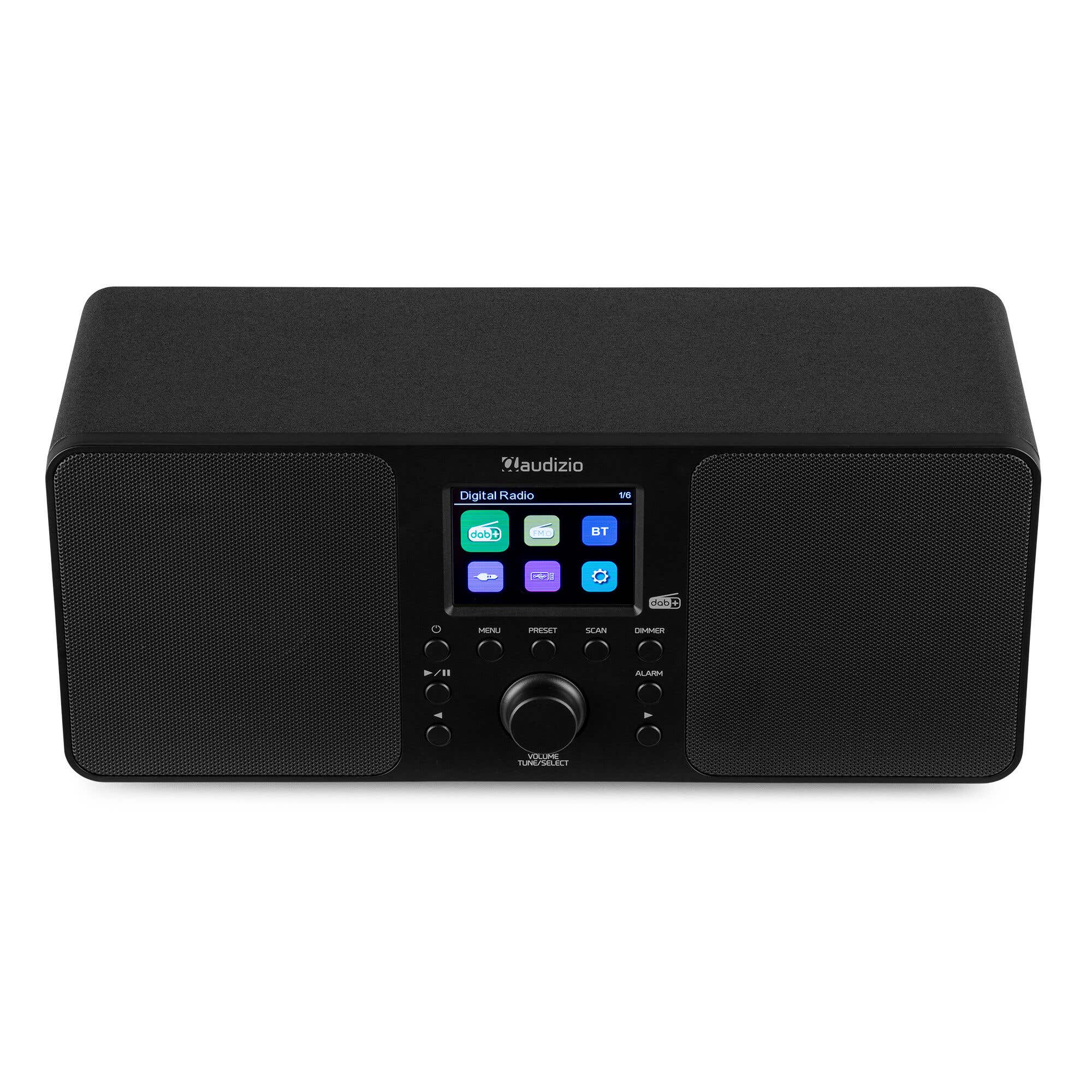 Audizio Genua Radio DAB + con Bluetooth y radio despertador, mando a distancia - Negro