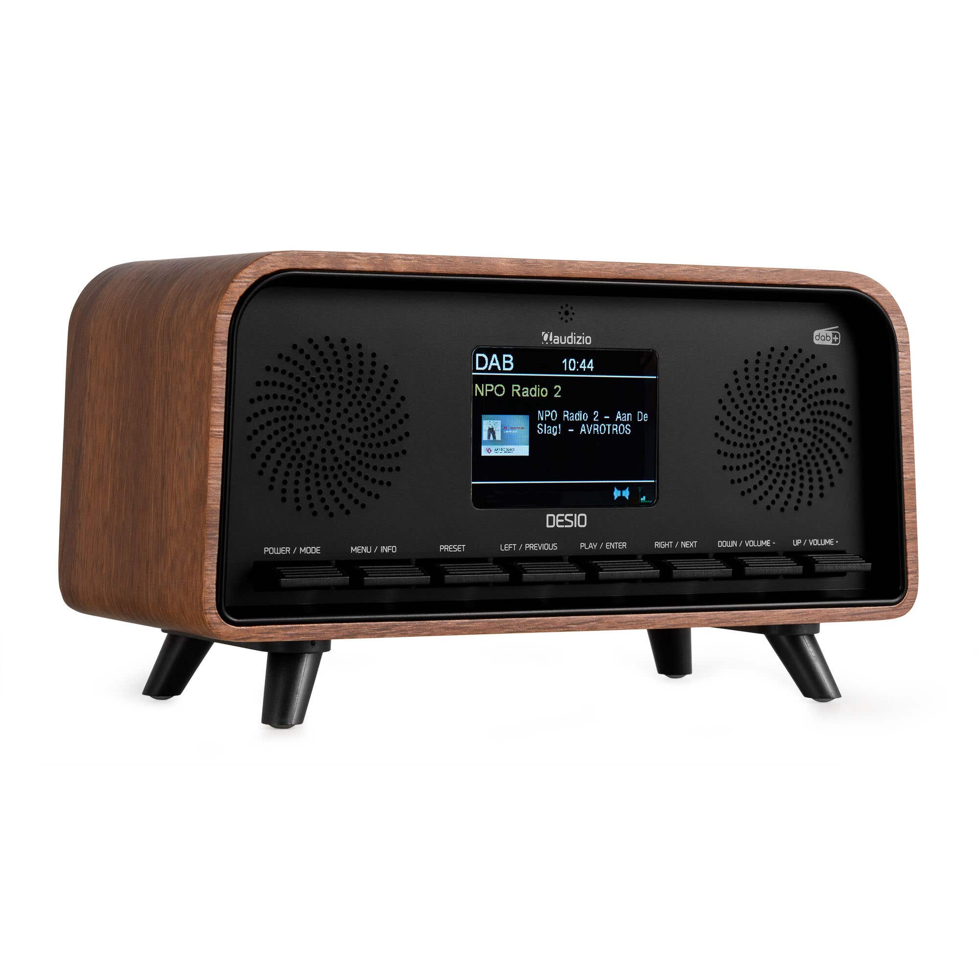 Reacondicionado - Audizio Desio DAB – Radio digital Bluetooth DAB+ y FM con USB color madera oscura